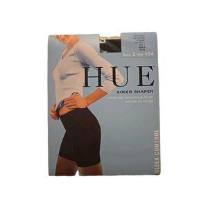 HUE Sheer Shaper Hosiery Style 6477 Size 1 Black New Unopened Pantyhose, Women's